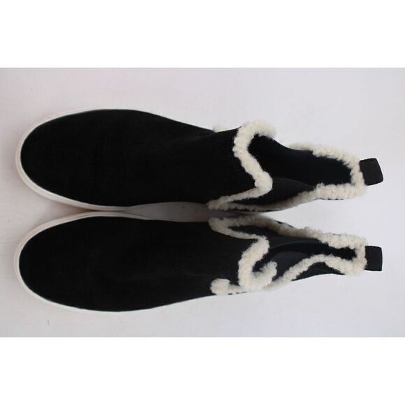 Lucky Brand Boots Women’s Kichai Ankle Bootie Black Suede Faux Fur 9.5 - Picture 3 of 11